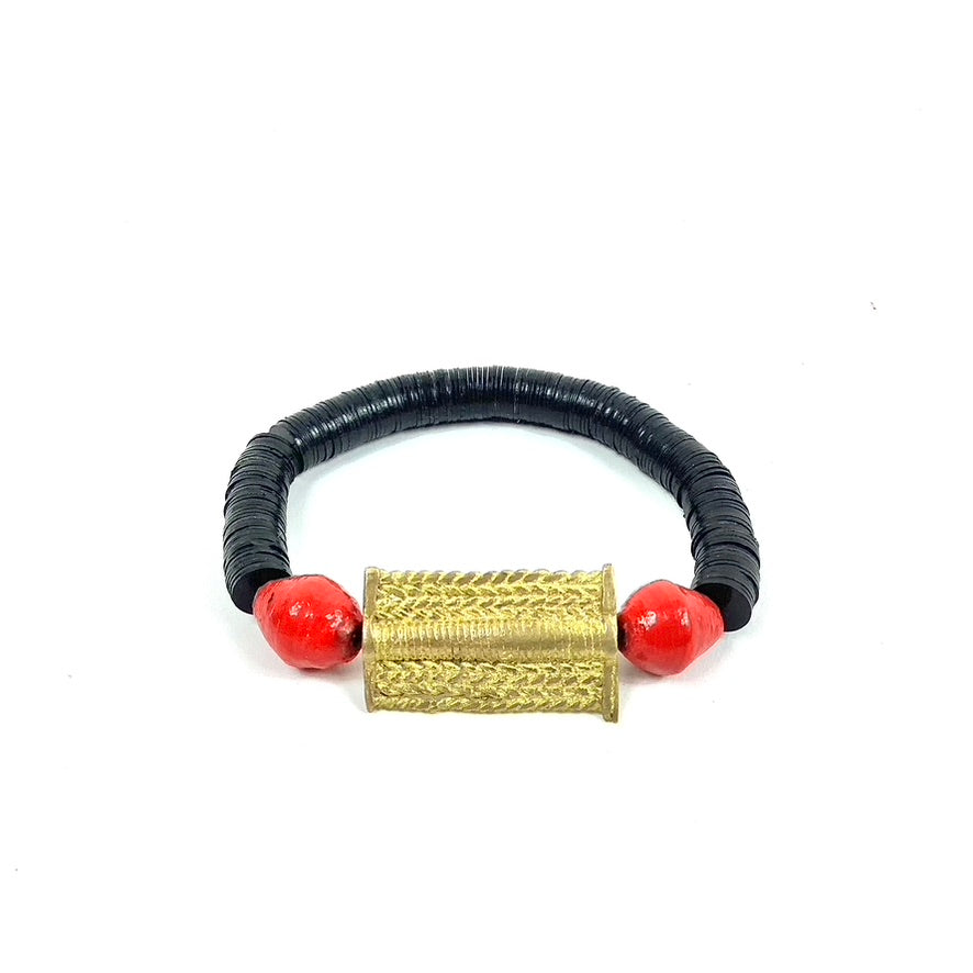 Armband Vinyl & Mässing (flera varianter)