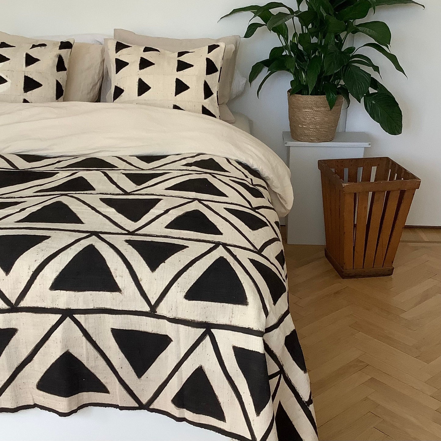 Överkast av Ekologisk Bomull "Trianglar"