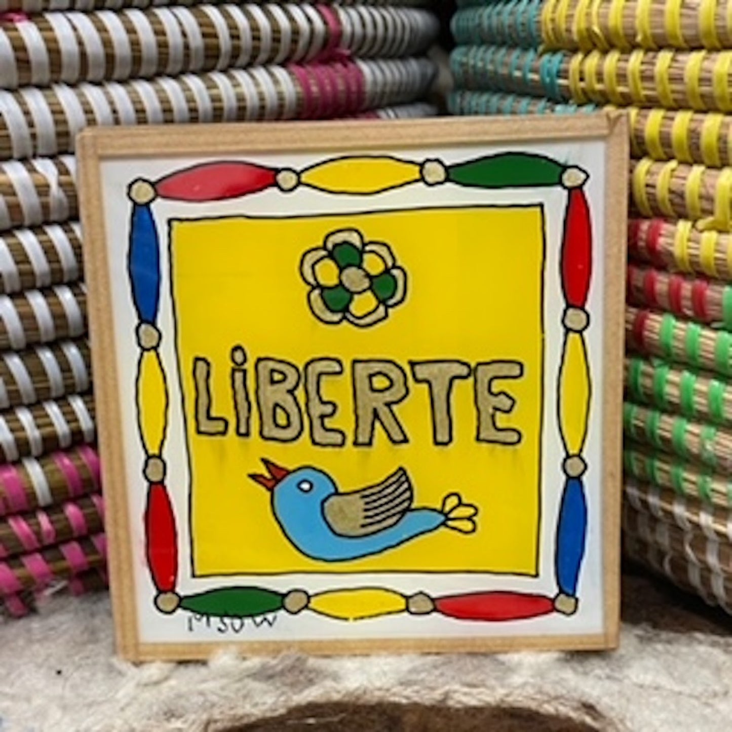 Senegalesiska glas tavla