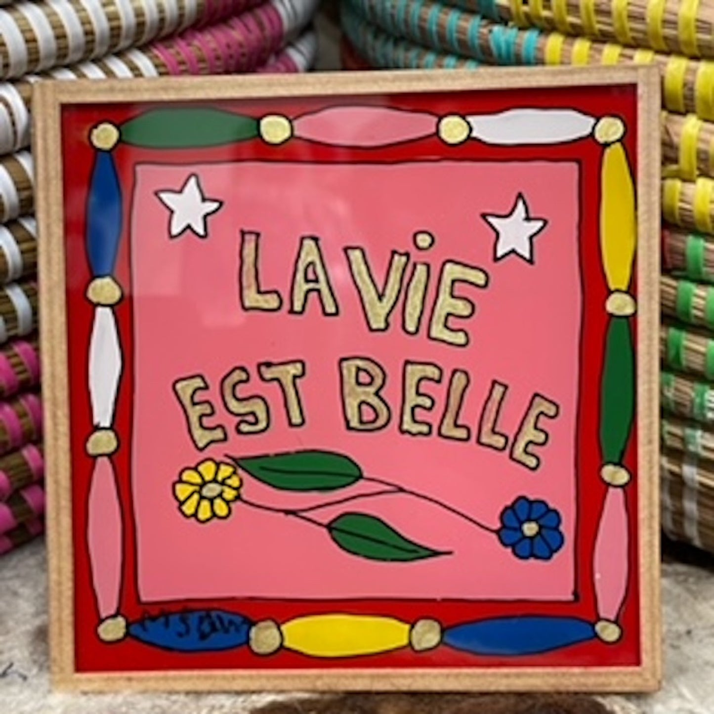 Senegalesiska glas tavla