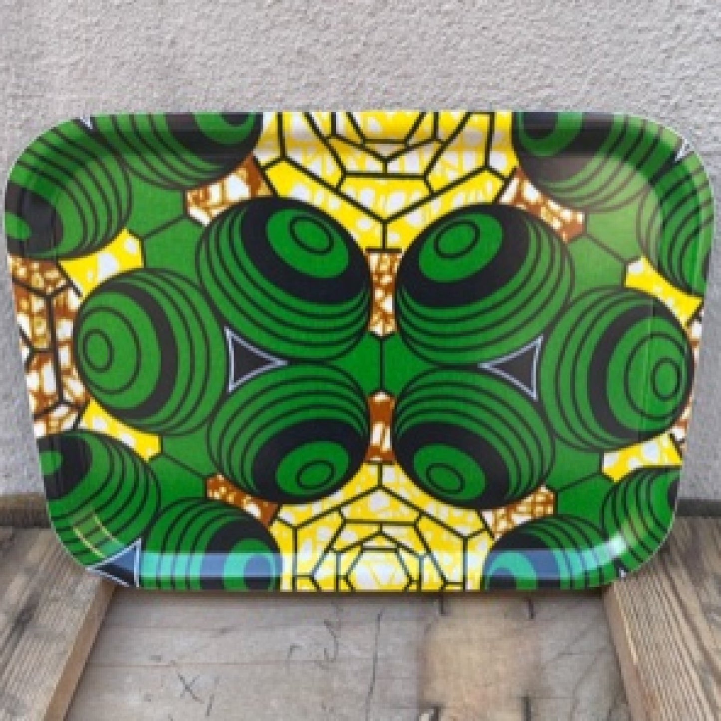 Bricka Rektangulär, afrikanskt tyg