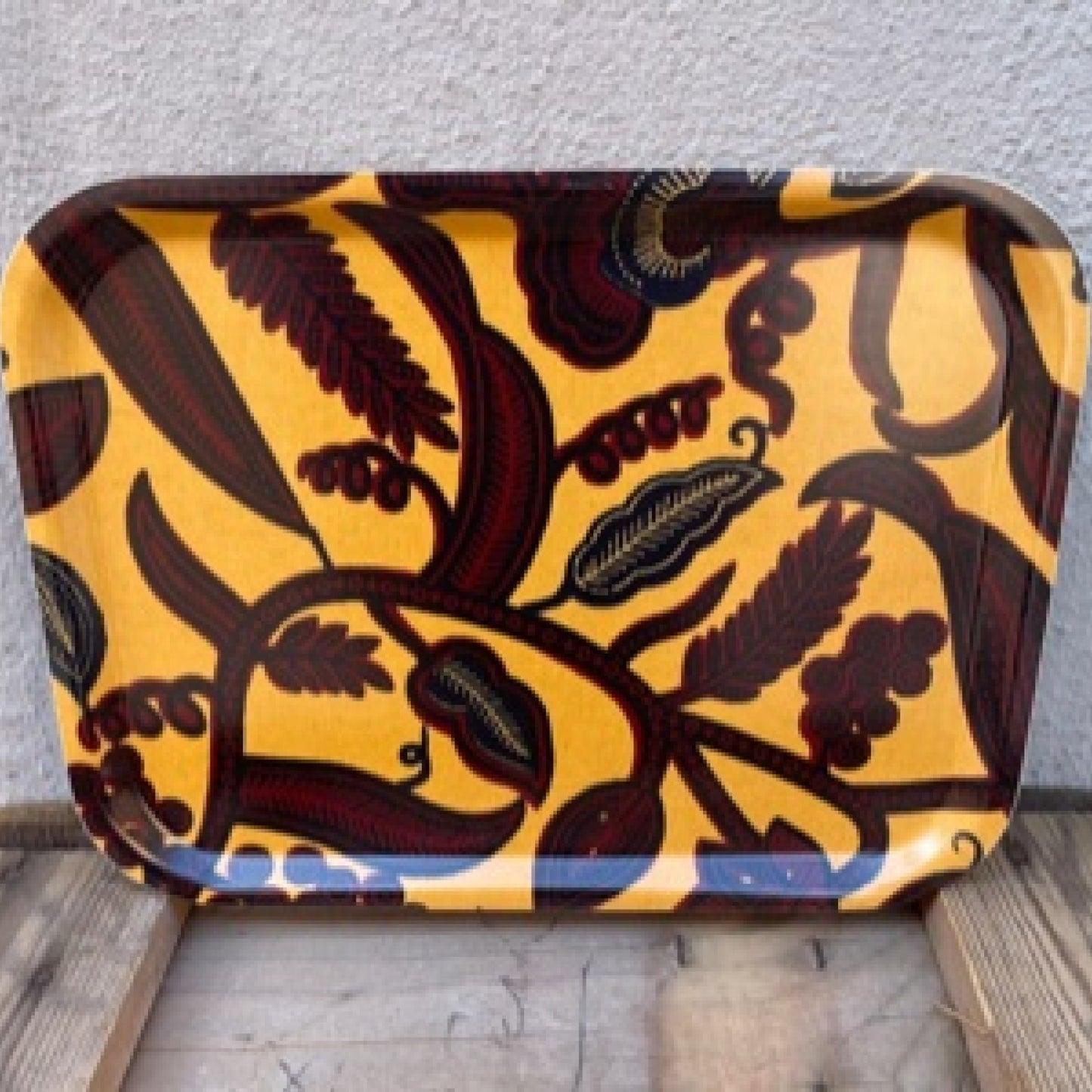 Bricka Rektangulär, afrikanskt tyg