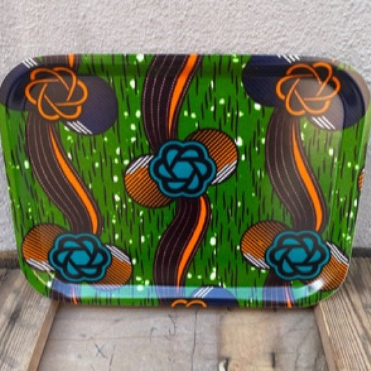 Bricka Rektangulär, afrikanskt tyg