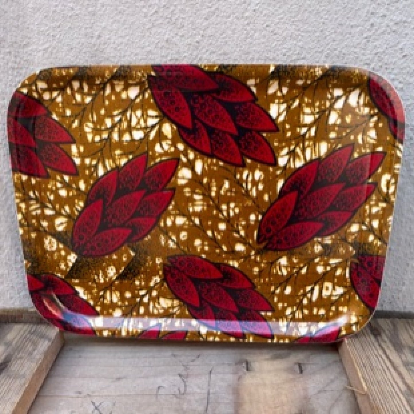 Bricka Rektangulär, afrikanskt tyg