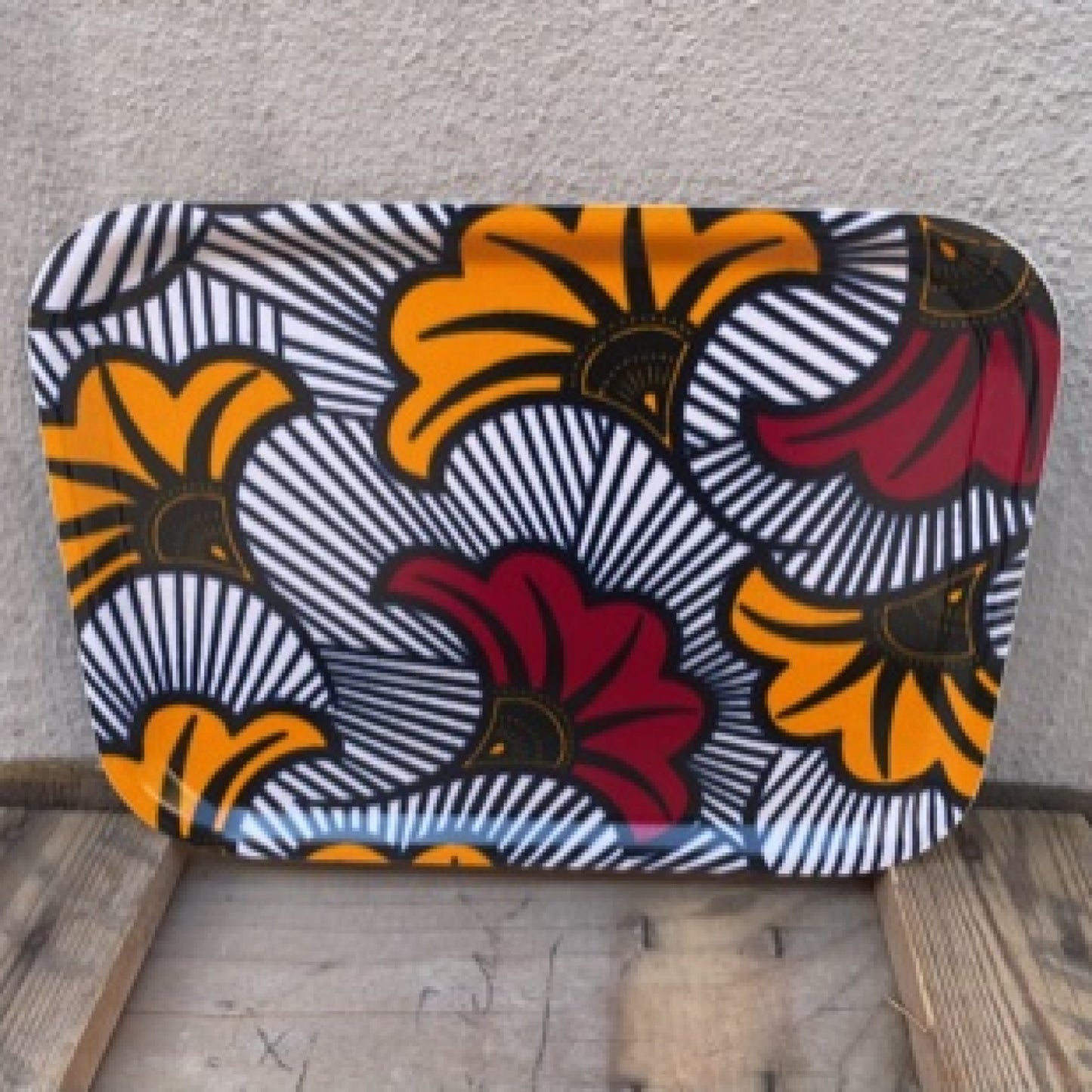 Bricka Rektangulär, afrikanskt tyg