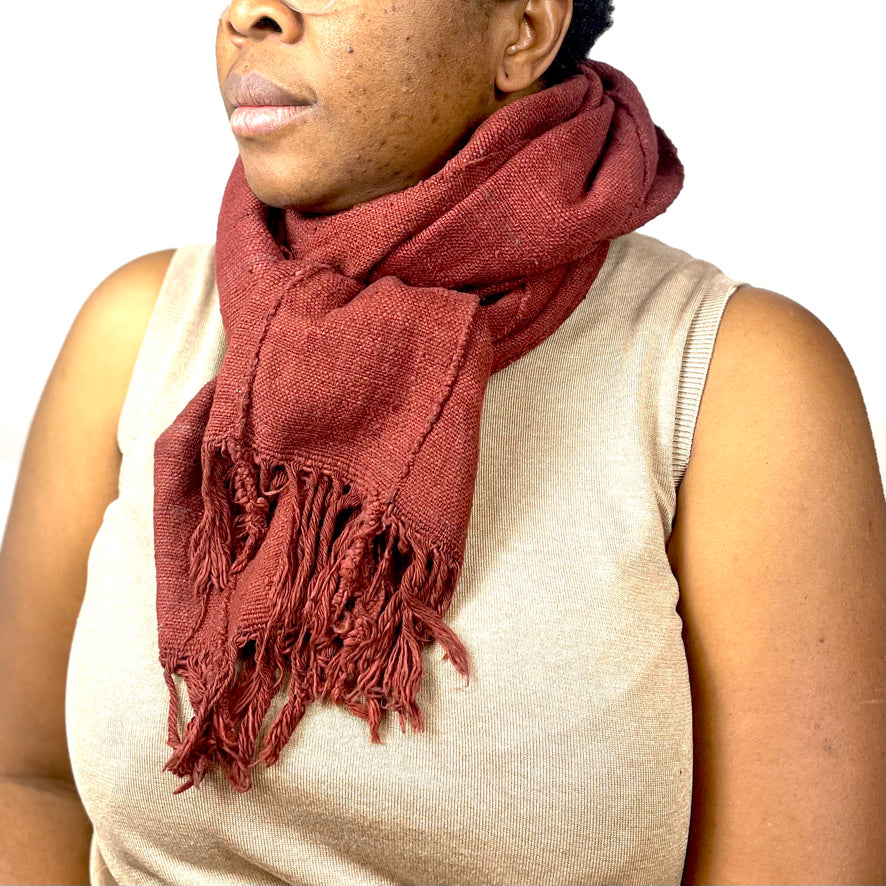 BOGOLAN Handvävd Sjal av Ekologisk Bomull 38x250 (Flera Färger)